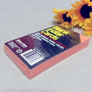 Vintage 1990 by Globe-Weis Sealed Blank Index 100 Salmon Cards Size 4"x6"- USA !